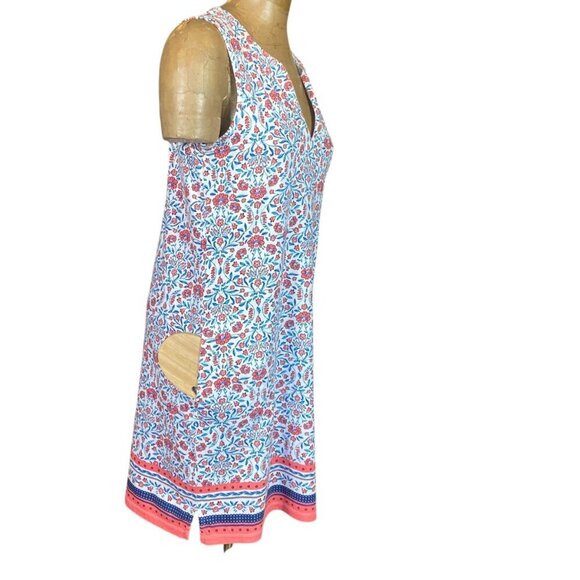 Lands' End Women's 100% Cotton Floral Sleeveless Shift Dress Sz S #349A - Picture 2 of 9